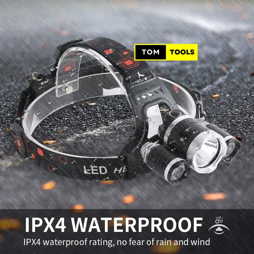 Rechargeable 3 LED Headlamp Head Torch