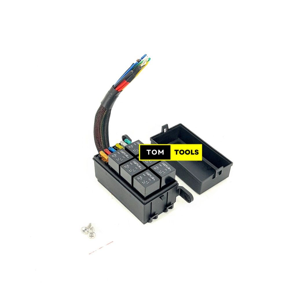 12V Fuse and Relay Box Pre-Wired with 6 Relays, 6 Blade Fuses