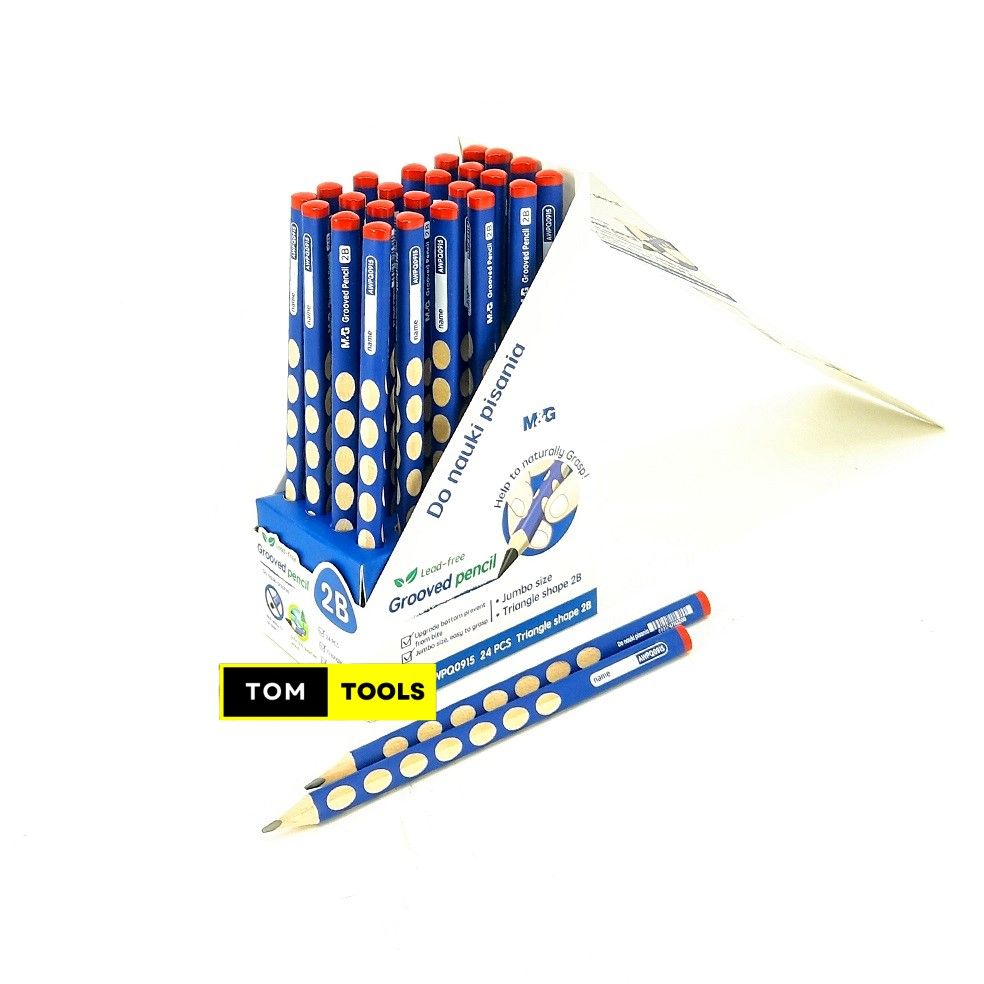 24PCS 2B Easy Grip Triangular Grooved Pencils