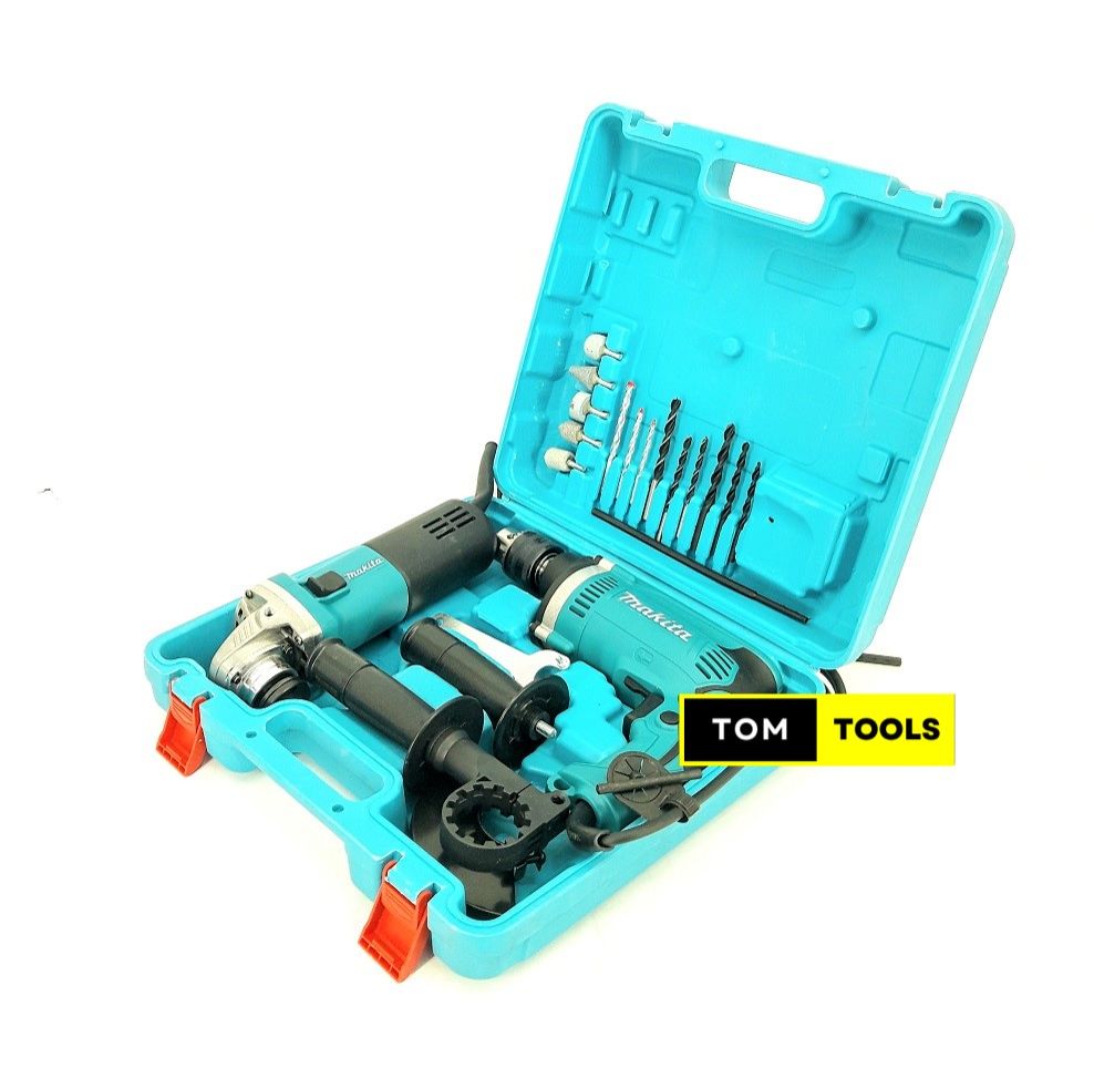 Electric Impact Drill and Angle Grinder Combo