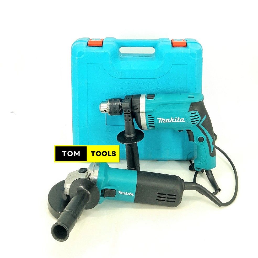 Electric Impact Drill and Angle Grinder Combo