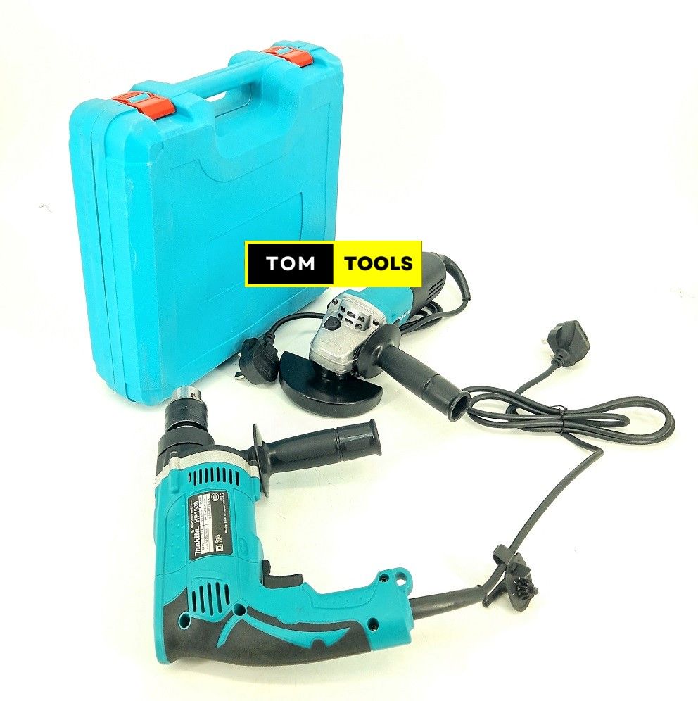 Electric Impact Drill and Angle Grinder Combo