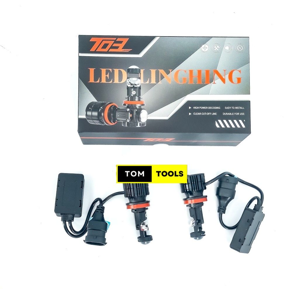 H11 High Power Mini Projector LED Bulbs, 16000 lumens, 90W, 6000K