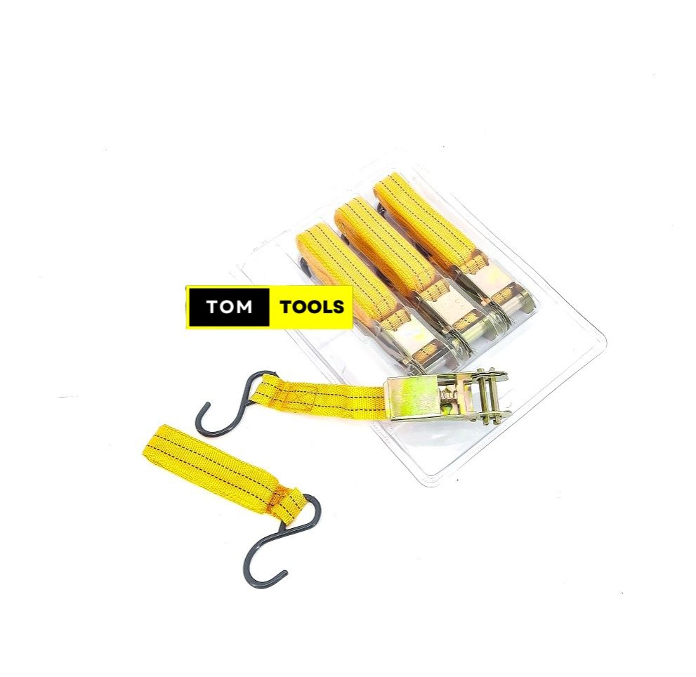 4PCS 2.5cm x 4.5m All Metal Ratchet Strap Tie Downs