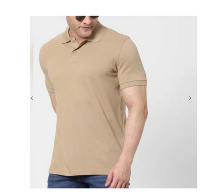 Fashion 100% Heavy Duty Cotton Men Polo Tshirt- Beige
