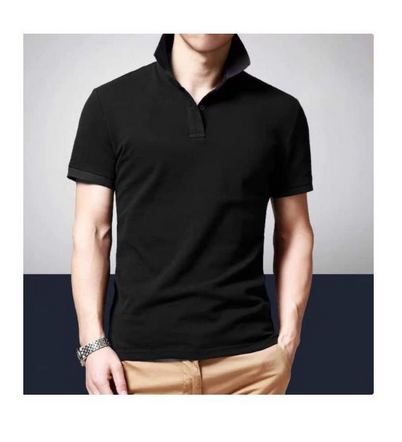 Heavy Duty Cotton Men Polo Tshirt- Black