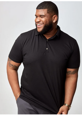 Heavy Duty Cotton Men Polo Tshirt- Black