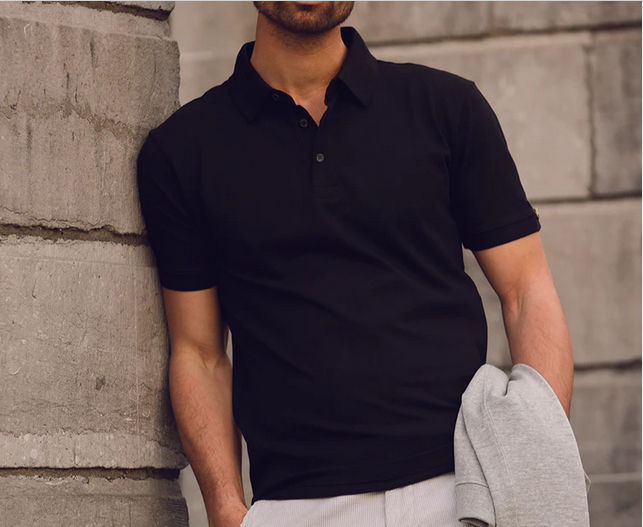 Heavy Duty Cotton Men Polo Tshirt- Black