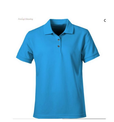 Heavy Duty Cotton Men Polo Tshirt- Cyan