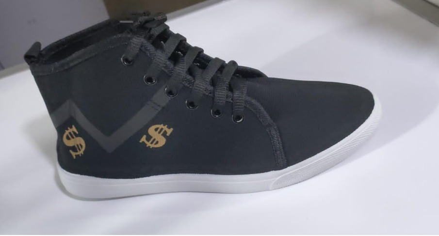 Cute Trendy Pretty No Fade material ladies Women Boot Rubber Shoes- Black white sole