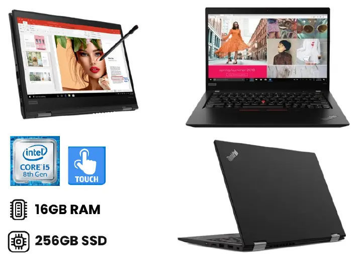 Lenovo Thinpad Yoga 390 x360 Intel Core i5 16GB RAM 256GB SSD 8th generation, Quad Core windows 11 Pro 13.3 inches FHD Touchscreen 2 IN 1 Refurbished Laptop