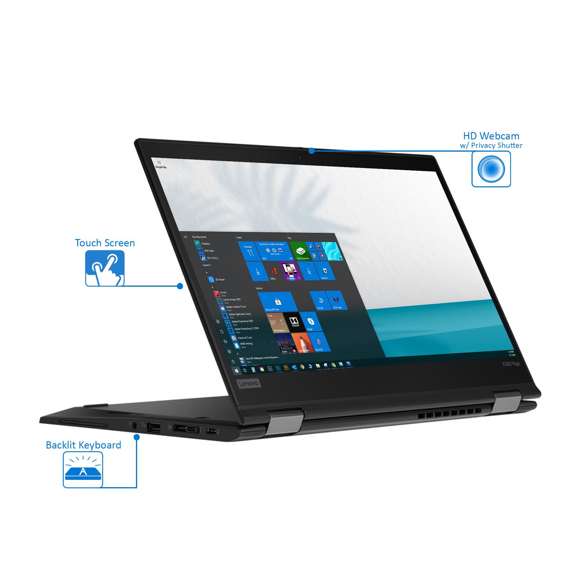 Lenovo Thinpad Yoga 390 x360 Intel Core i5 16GB RAM 256GB SSD 8th generation, Quad Core windows 11 Pro 13.3 inches FHD Touchscreen 2 IN 1 Refurbished Laptop