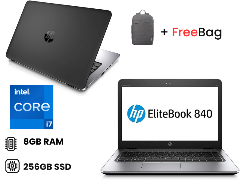 HP eEliteBook 840 G1 Core i7 8GB RAM 256GB SSD, 14 Inches windows 10 pro Refurbished laptop