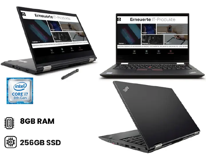 Lenovo ThinkPad Yoga 380 X360 Core i7 8GB RAM 256GB SSD 8th Generation 13.3 Inches FHD Touchscreen Quad Core Windows 11 Pro With stylus Pen 2 in 1 Refurbished Laptop