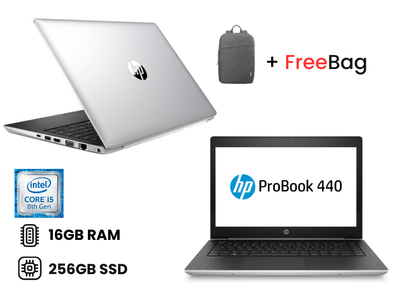 HP Probook 440 G5 Core i5 8th Generation, 16GB RAM 256GB SSD, 14 Inches Quad Core, windows 11 pro, HDMI, Notebook PC Refurbished Laptop