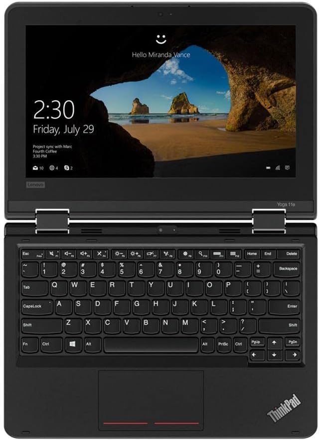 Lenovo ThinkPad Yoga 11e x360 8GB RAM 128GB SSD, Intel celeron 11.6 Inches Touchscreen Quad core windows 10 Pro 2 IN 1 refurbished laptop with stylus Pen +Free bag