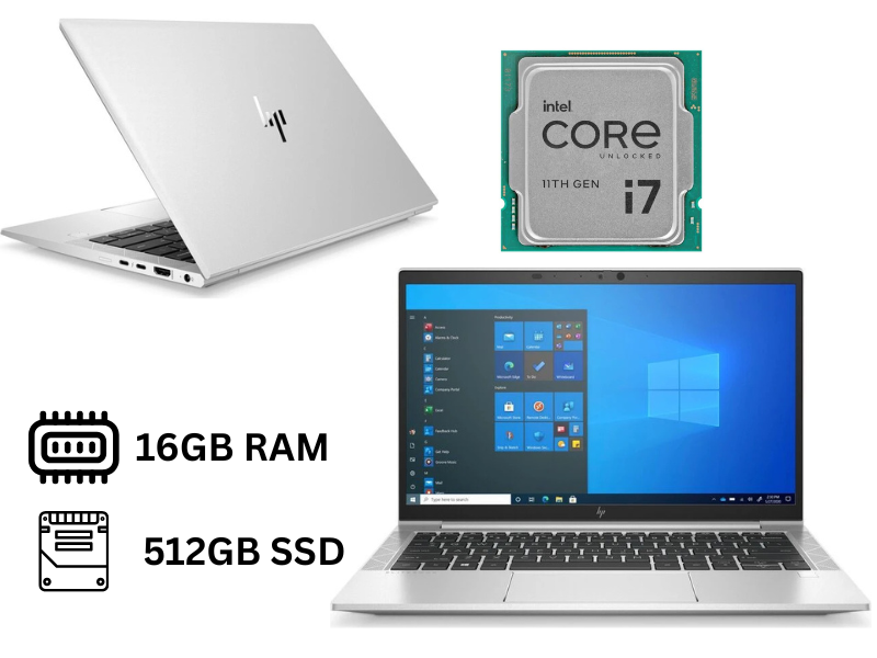 Refurbished HP EliteBook 830 G8 Intel core i7 16GB RAM 512GB SSD 11 Genaration 3.0GHz Processor speed, windows 11 pro, 13.3 inches FHD, HD Camera, USB type c, USB, HDMI Notebook PC