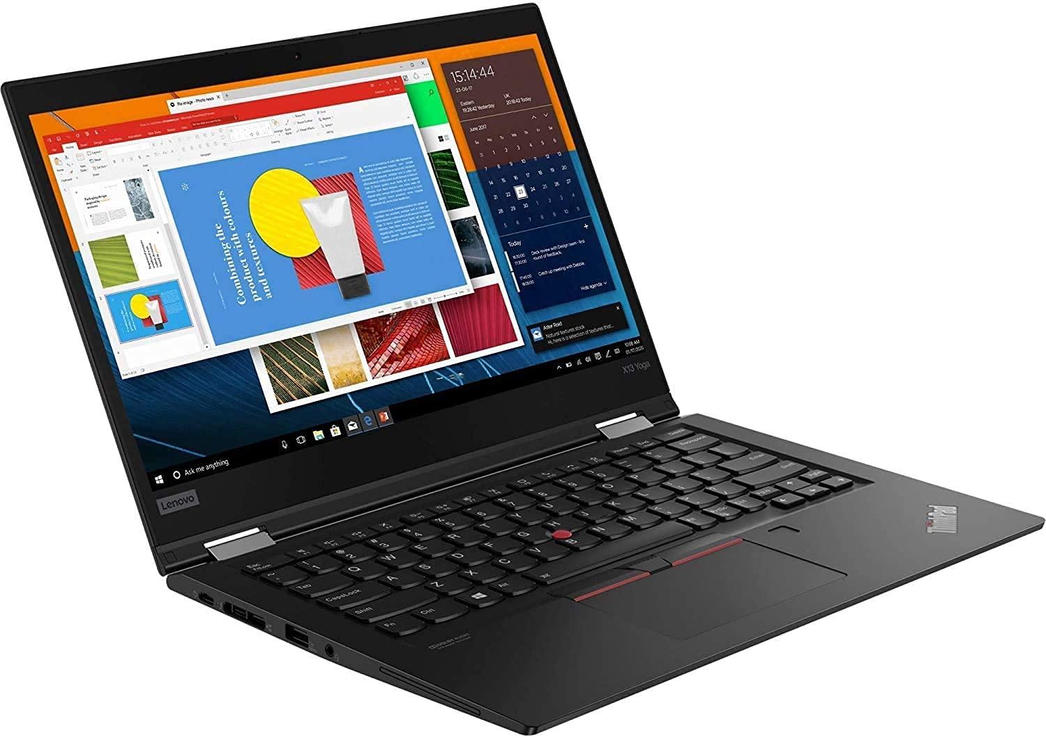 Refurbished Lenovo ThinkPad X13 Yoga x360 core 15 16GB RAM 256GB SSD 10th generation Quad core 13.3 Inches FHD Touch windows 11 pro, HD Camera, HDMI, Stylus Pen convertible 2 in 1 laptop +Mouse