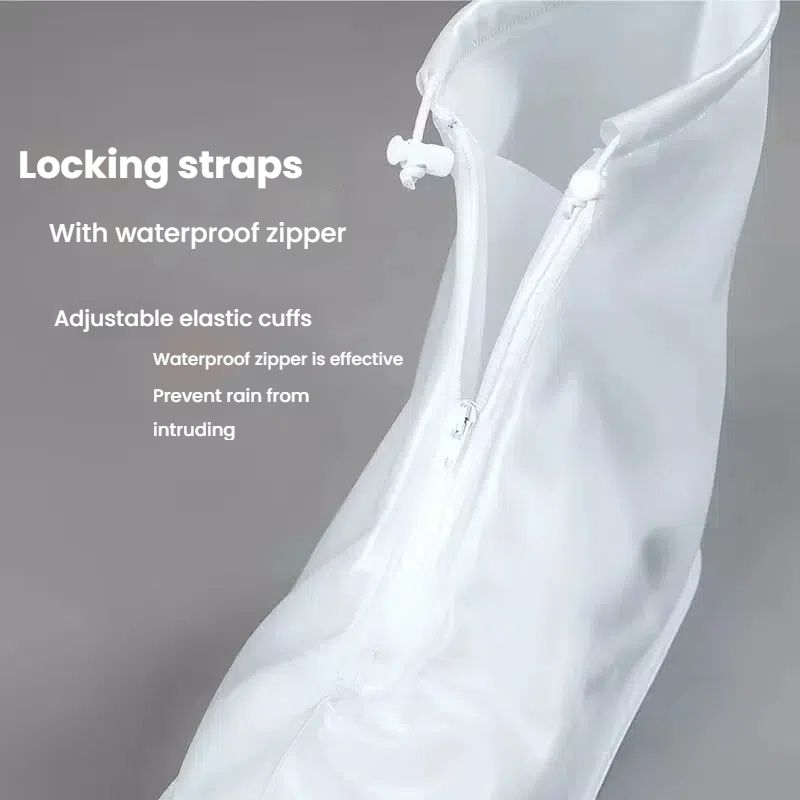 Zipper PVC rain shoes cover for men and women outdoor travel shoe cover non-slip thick wear-resistant waterproof rain shoes cover
