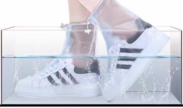 Zipper PVC rain shoes cover for men and women outdoor travel shoe cover non-slip thick wear-resistant waterproof rain shoes cover