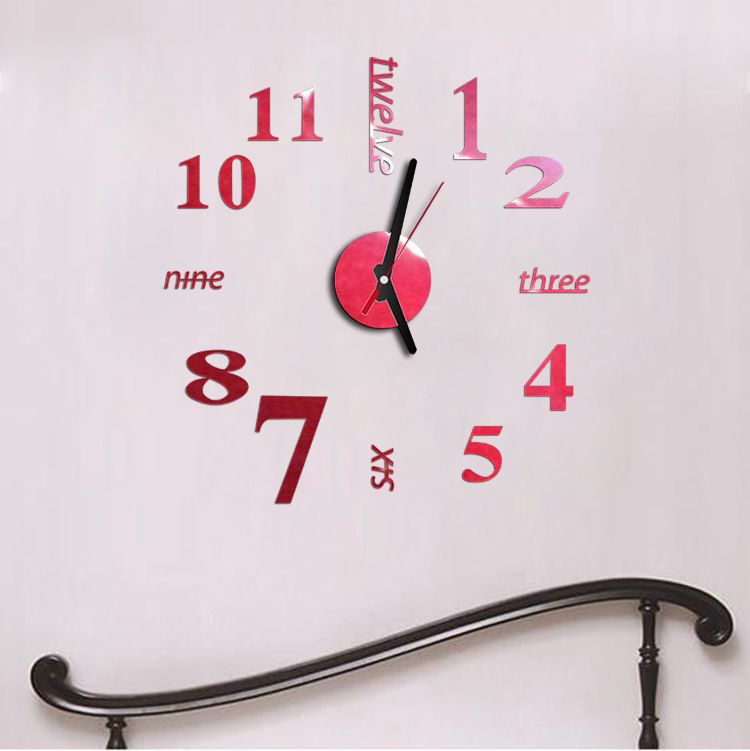 New 3D Wall clock Mirror Wall Acrylic stickers Fashion Living Room Quartz Watch DIY Home Decor Wall clock Creative New Wall clock Mute Creative Fashion Clock Art Geometric Abstract 3D mirror wall cloc