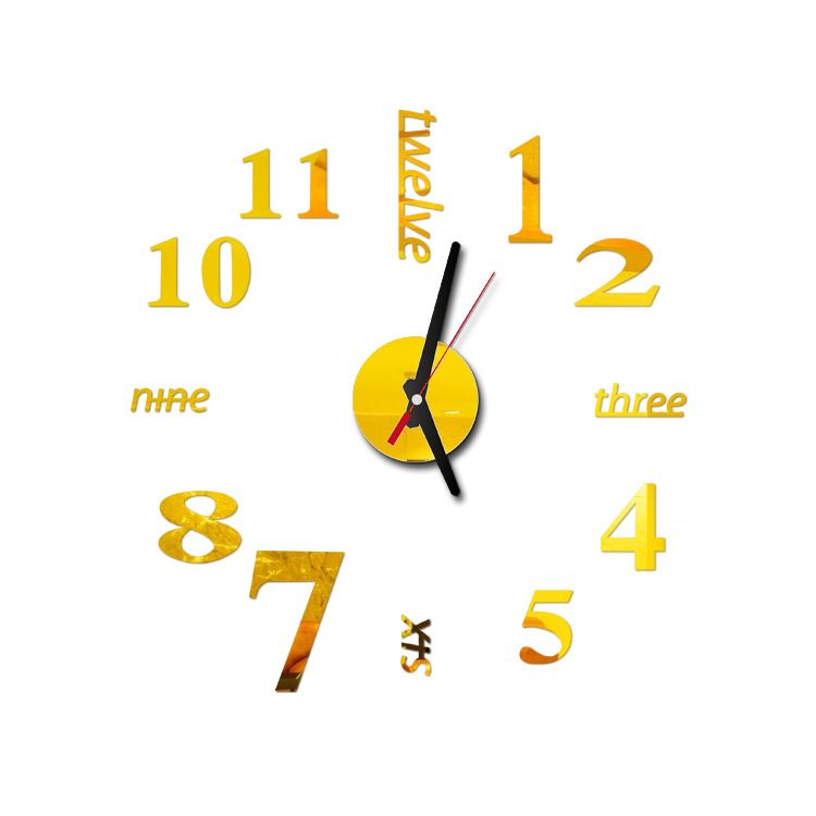 New 3D Wall clock Mirror Wall Acrylic stickers Fashion Living Room Quartz Watch DIY Home Decor Wall clock Creative New Wall clock Mute Creative Fashion Clock Art Geometric Abstract 3D mirror wall cloc