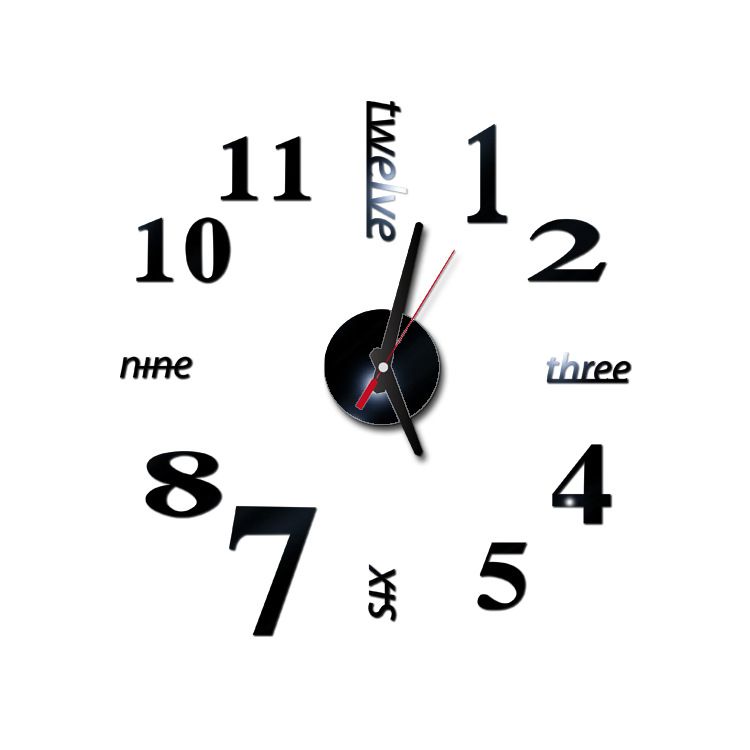 New 3D Wall clock Mirror Wall Acrylic stickers Fashion Living Room Quartz Watch DIY Home Decor Wall clock Creative New Wall clock Mute Creative Fashion Clock Art Geometric Abstract 3D mirror wall cloc