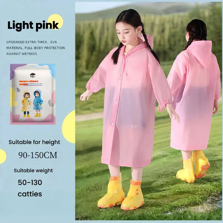 Fashion Kids Raincoat Waterproof Rain Poncho Clear Transparent Children/Rain Coat .Unisex, one-size fits all Colorful poncho raincoat Reusable clear plain rainwear Waterproof, windproof and breathable