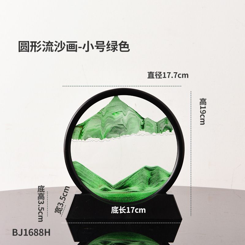 Creative hourglass quicksand painting decoration living room tabletop wine cabinet decoration office furniture housewarming glass crafts home decoration