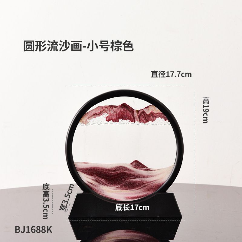 Creative hourglass quicksand painting decoration living room tabletop wine cabinet decoration office furniture housewarming glass crafts home decoration