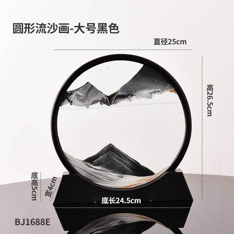 Creative hourglass quicksand painting decoration living room tabletop wine cabinet decoration office furniture housewarming glass crafts home decoration