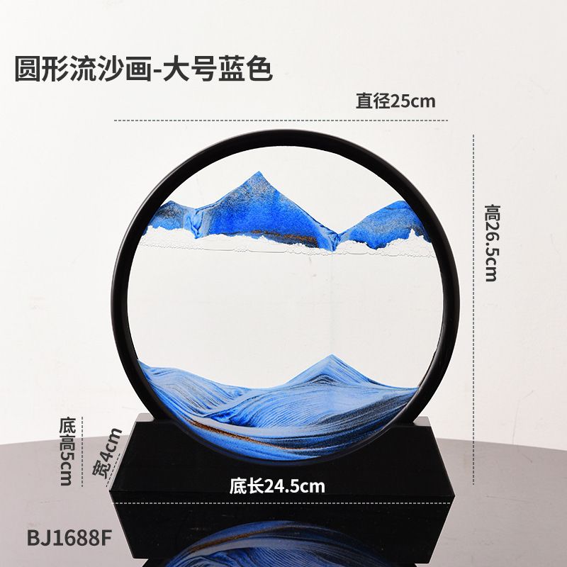Creative hourglass quicksand painting decoration living room tabletop wine cabinet decoration office furniture housewarming glass crafts home decoration