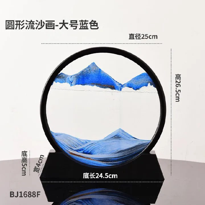 Creative hourglass quicksand painting decoration living room tabletop wine cabinet decoration office furniture housewarming glass crafts home decoration
