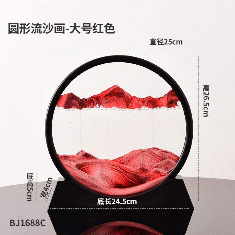 Creative hourglass quicksand painting decoration living room tabletop wine cabinet decoration office furniture housewarming glass crafts home decoration