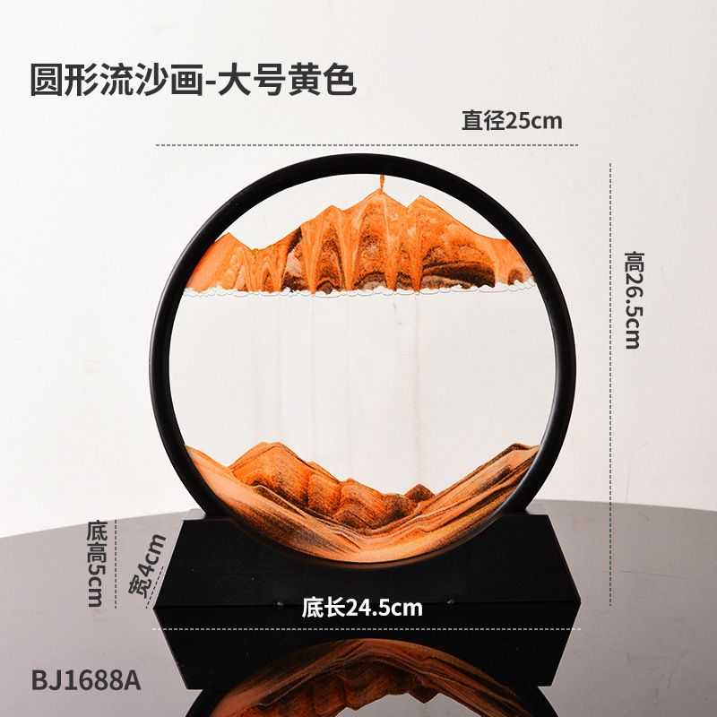 Creative hourglass quicksand painting decoration living room tabletop wine cabinet decoration office furniture housewarming glass crafts home decoration