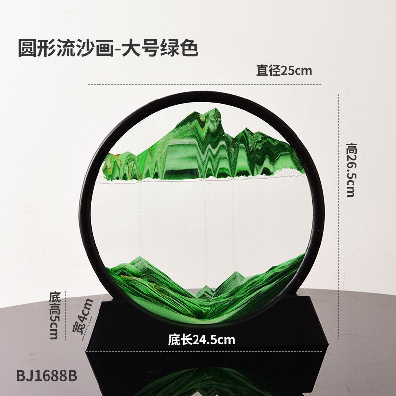 Creative hourglass quicksand painting decoration living room tabletop wine cabinet decoration office furniture housewarming glass crafts home decoration