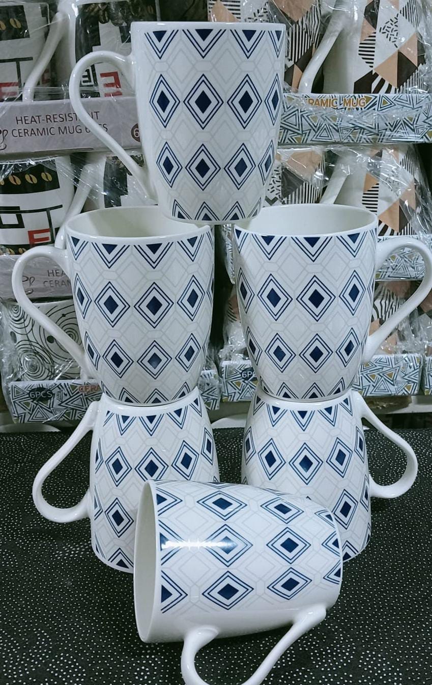 CLEARANCE OFFER Ceramic Elegant Mugs/Cups For Tea/Coffee-Set(6pcs)