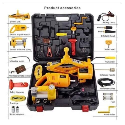 CLEARANCE OFFER Car Jack 3 In 1 - Electric Car Jack, Air Compressor & Wrench