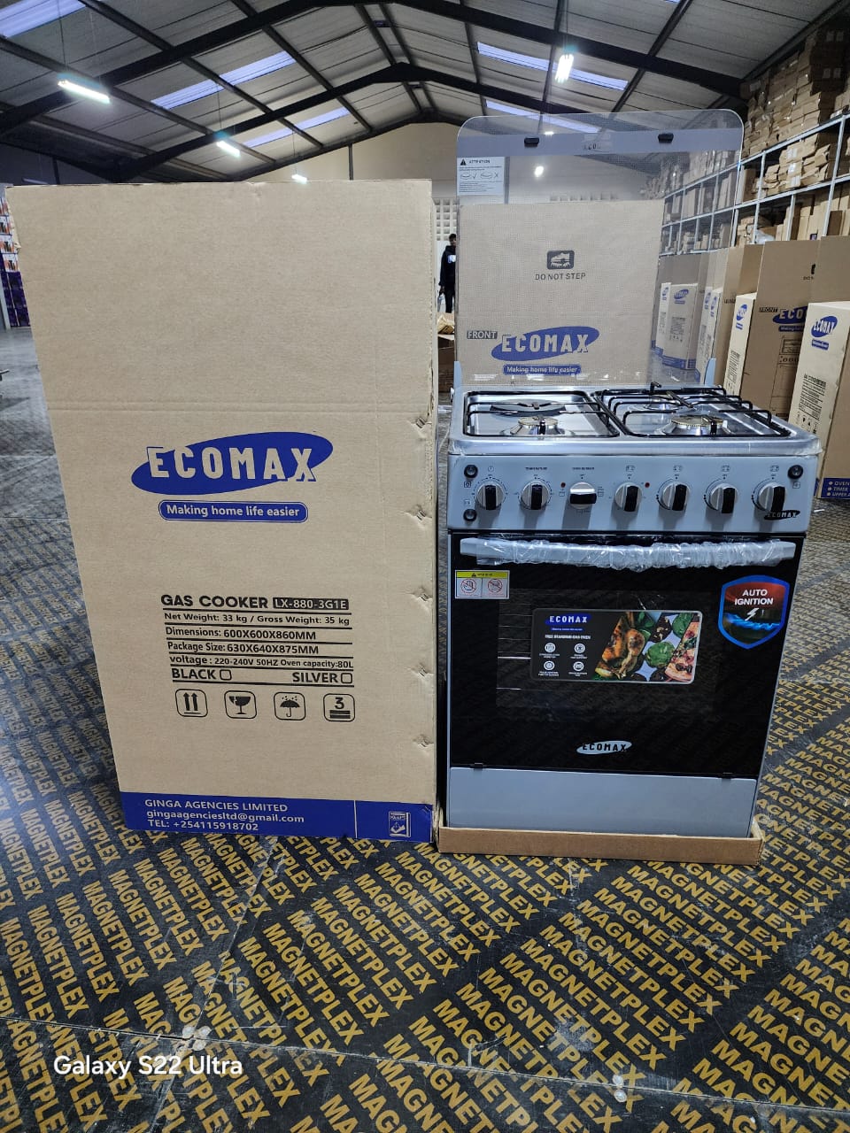 CLEARANCE OFFER Ecomax 3 gas + 1 Electric Hotplate 60by 60 standing cooker with electric oven