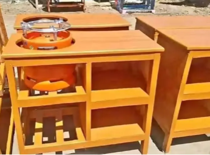 Modern strong and classic kitchen table,Wooden strong Kitchen table with racks. suitable for 6KG cooking Meko.as picture