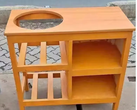 Modern strong and classic kitchen table,Wooden strong Kitchen table with racks. suitable for 6KG cooking Meko.as picture