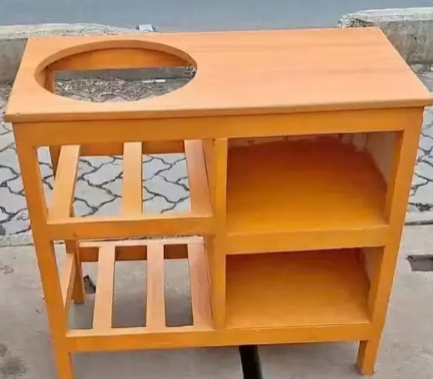 Modern strong and classic kitchen table,Wooden strong Kitchen table with racks. suitable for 6KG cooking Meko.as picture