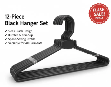 Heavy Duty Clothes Hangers 12 Pcs Grey Non-Slip Durable Clothes Hangers for Wardrobe Organization Heavy Duty Plastic Jacket Hangers - Durable & Space-Saving