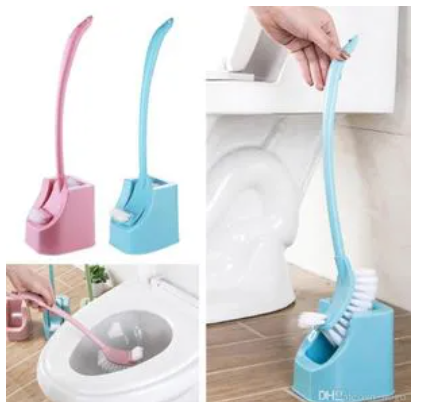 TOILET BRUSH.Double Sided Toilet Brush And Holder, Professional cleaning set with dense bristles and strong handle, you can reach hard-to-reach areas with perfect cleaning