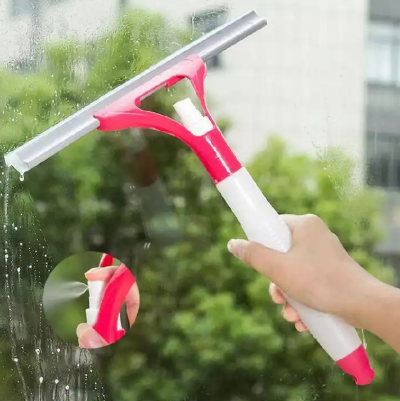 Double sided  WINDOW AND GLASS CLEANER WITH  A WATER SPRAYER
