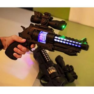 UP YOUR GAME WITH Toy Gun Battery Operated With Sound And Light.. The toy makes real sound, and pin point the target with beam light. It uses batteries to functional. The best enjoyment while indoor o