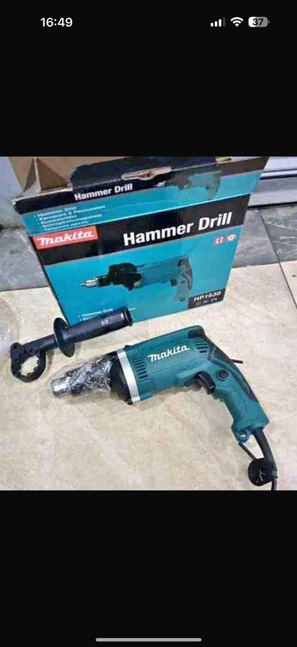 ON STOCK🎇Makita 1630 electric drill🎉Feature	Detail
Type	Hammer Drill (or Impact Drill)
Input Power	$710 \text{ W}$ (Watts)
Chuck Size	$13 \text{ mm}$ ($\frac{1}{2} \text{ inch}$) Keyed Chuck
Operati