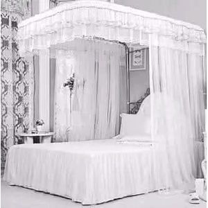 2 Stand Mosquito Net, Size 5*6 (White, Purple, Pink& Yellow/Cream)🦋Premium Quality Material – Made from high-density, fine mesh fabric to ensure maximum protection against mosquitoes and other insect