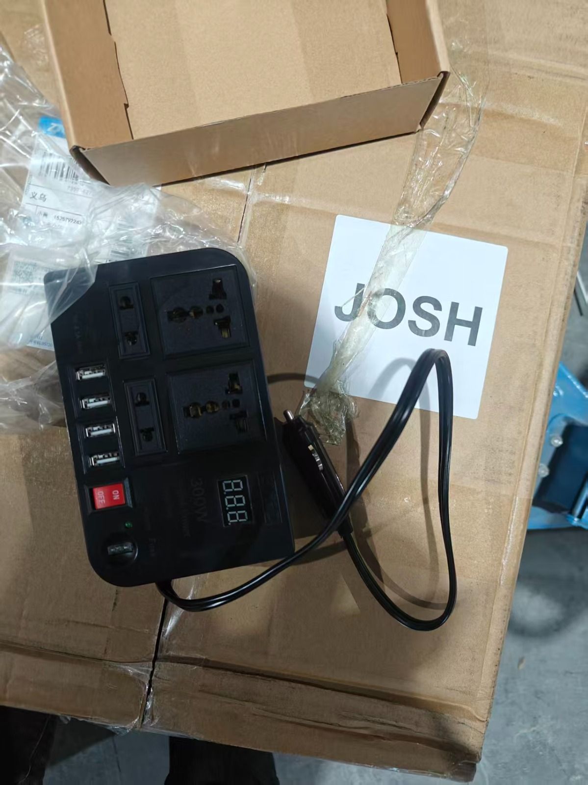 300W Car Power Inverter Dc to Ac 12V to 240V With 4 Ac ports, 4 USB ports + cigarette lighter🎉High Conversion Efficiency: The car inverter is energy saving, environmental , safe and durable, and ha