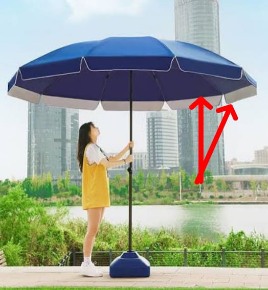 👉Double layer colours; blue maroon & green🥰Outdoor /Sun/ Garden Umbrellas Shade-Big Size🦋Designed for long-lasting performance, our portable shade umbrella features an adjustable height metal pole
